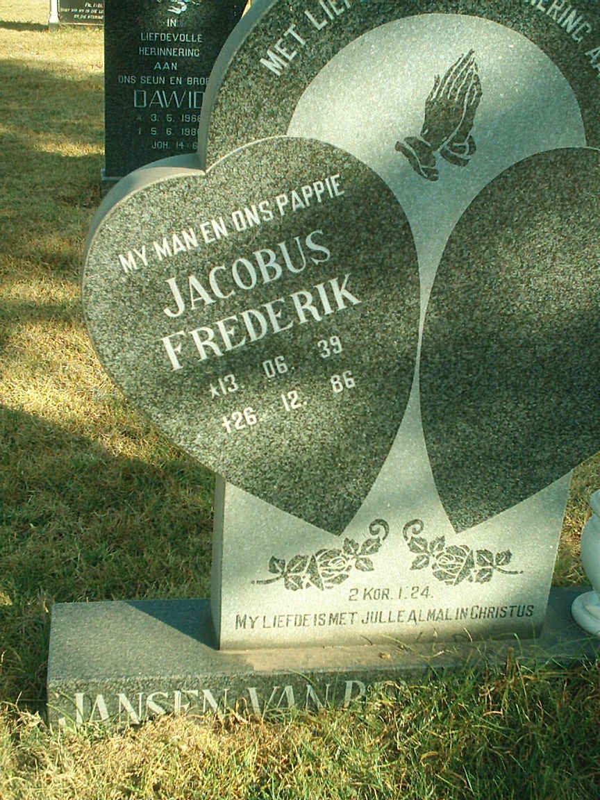 RENSBURG Jacobus Frederik, Jansen van 1939-1986