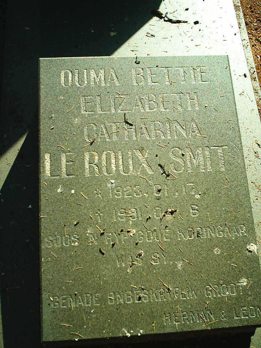 ROUX Elizabeth Catharina, le nee SMIT 1926-1991
