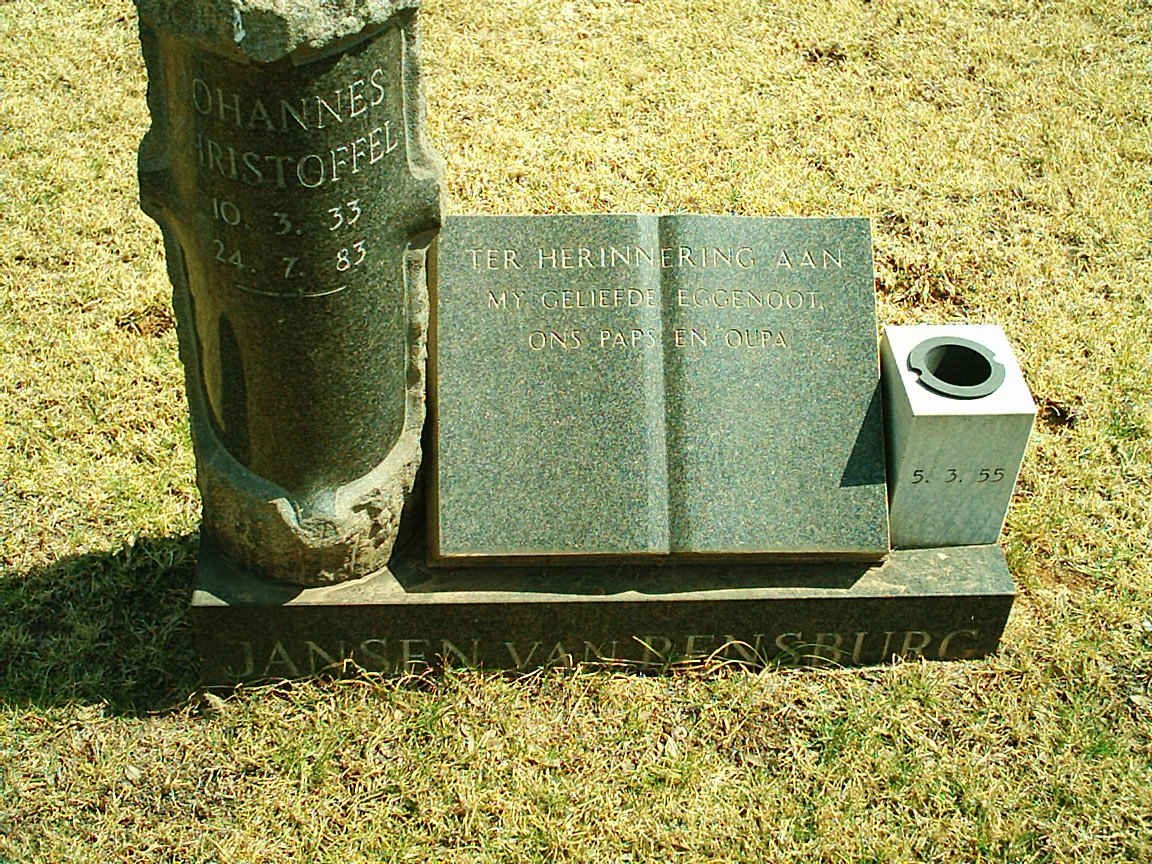 RENSBURG Johannes Christoffel, Jansen van 1933-1983