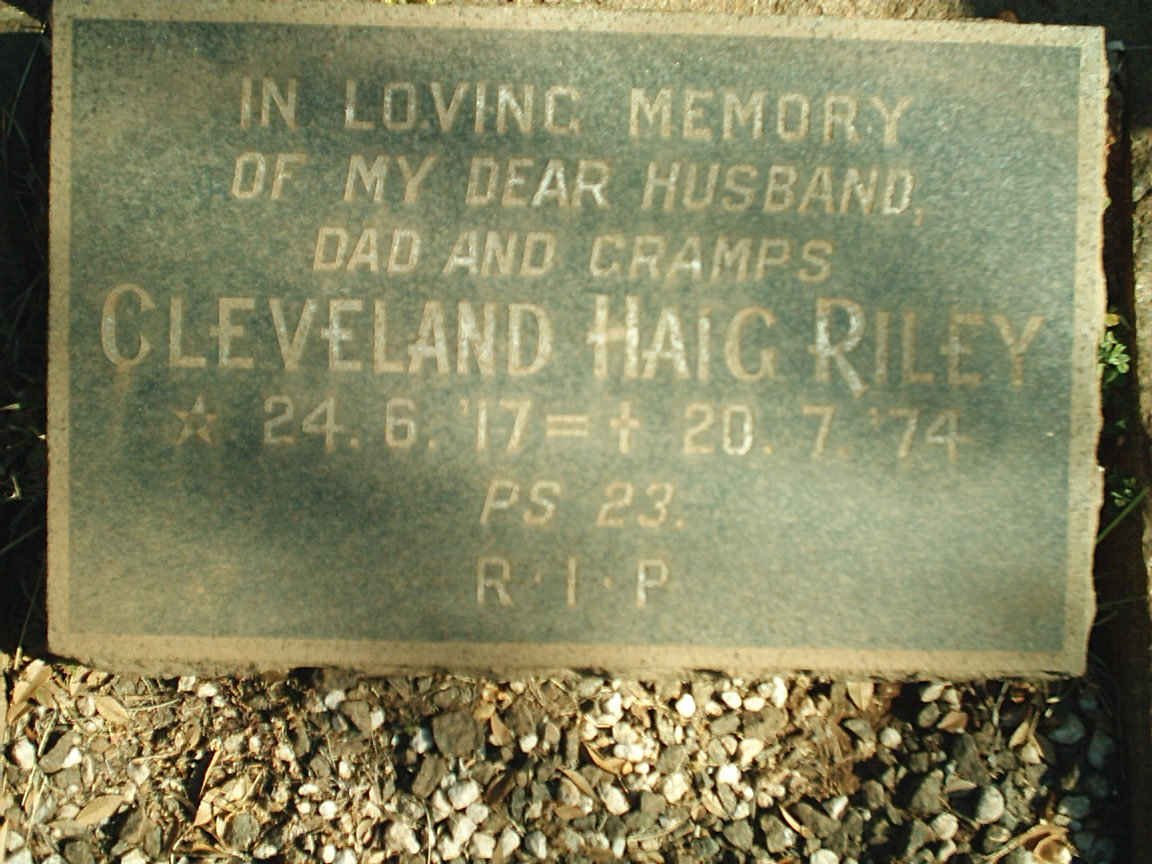 RILEY Cleveland Haig 1917-1974