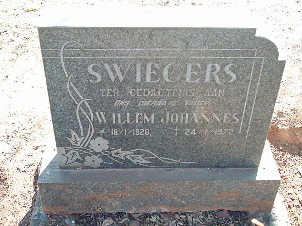 SWIEGERS Willem Johannes 1926-1972