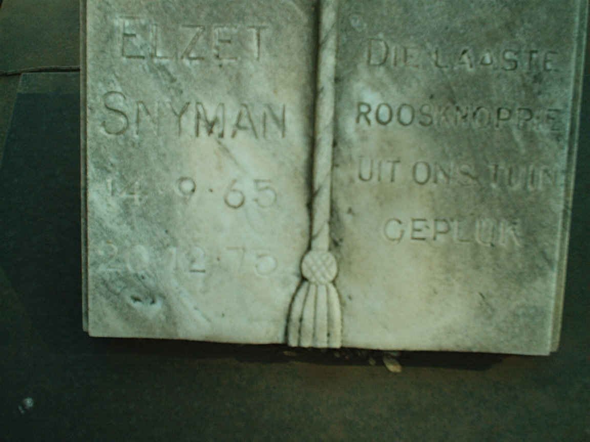 SNYMAN Elzet 1965-1975