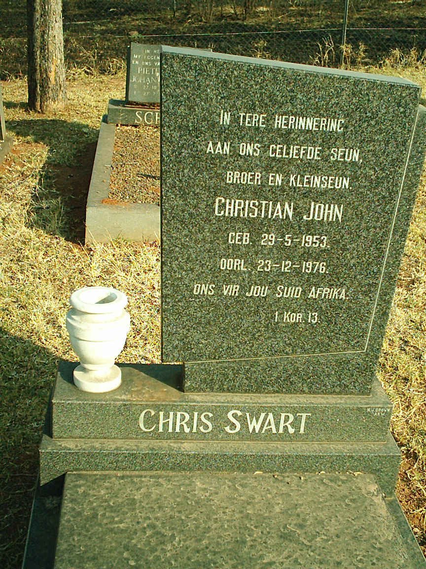 SWART Christian John 1953-1976