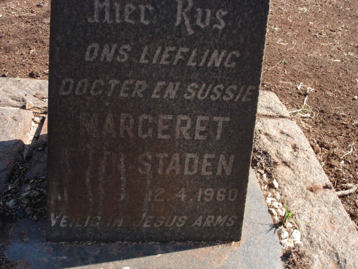 STADEN Margeret, van 1951-1960