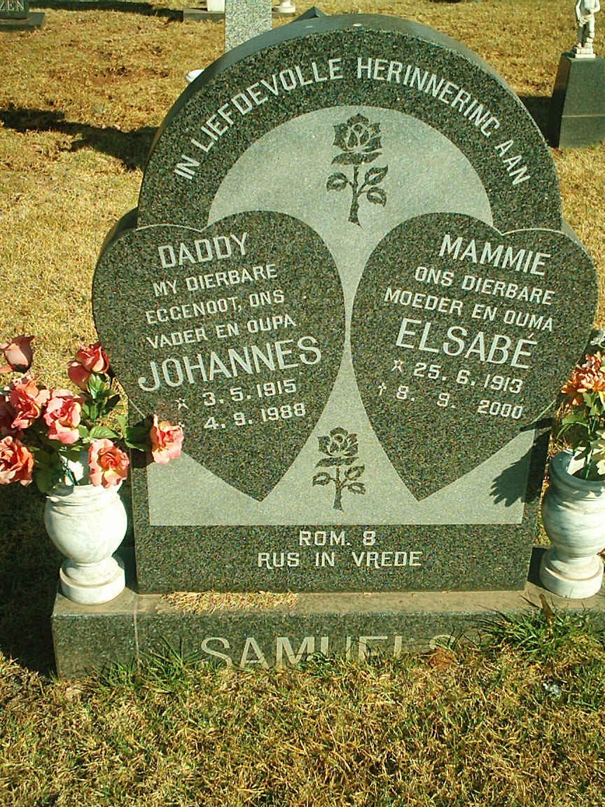 SAMUELS Johannes 1915-1988 &amp; Elsabe 1913-2000