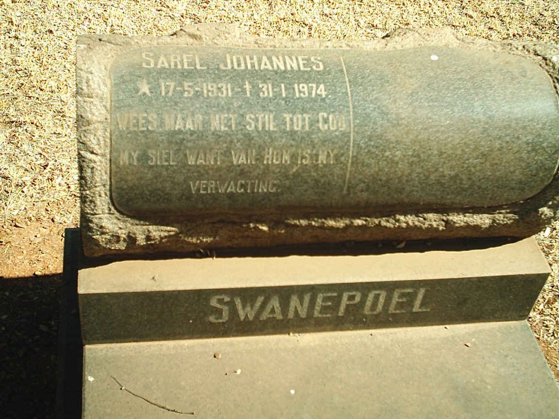 SWANEPOEL Sarel Johannes 1931-1974