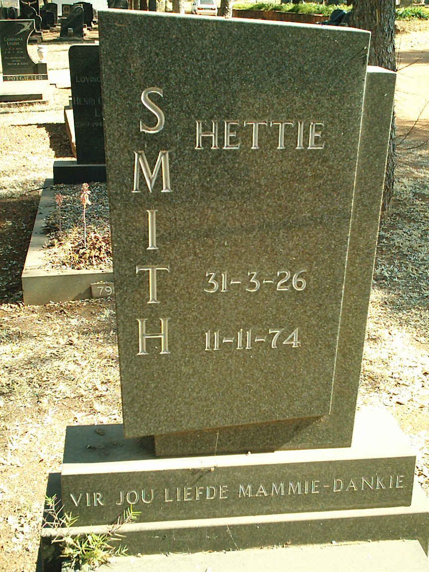 SMITH Hettie 1926-1974