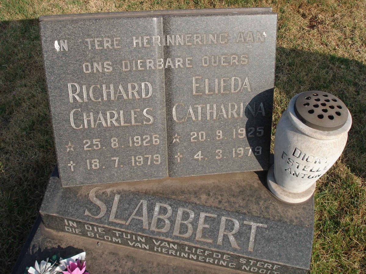 SLABBERT Richard Charles 1926-1979 &amp; Elieda Catharina 1925-1979