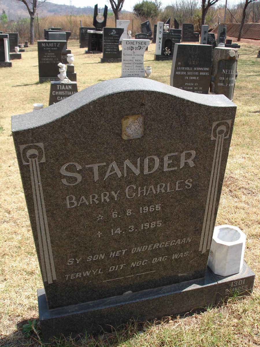 STANDER Barry Charles 1965-1985