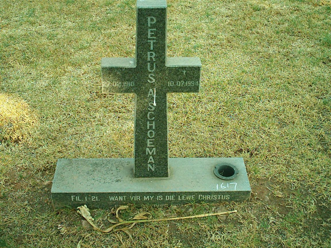 SCHOEMAN Petrus A. 1910-1994