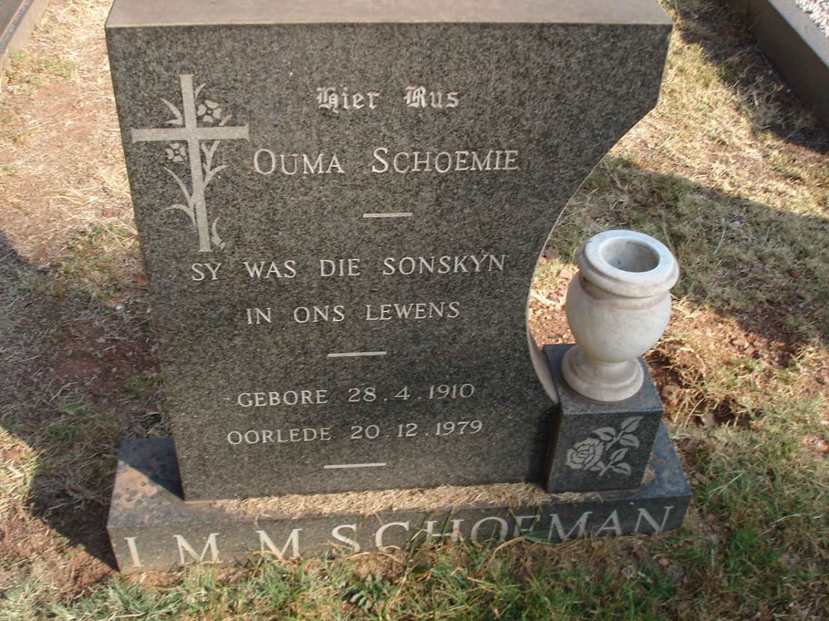 SCHOEMAN I.M.M. 1910-1979
