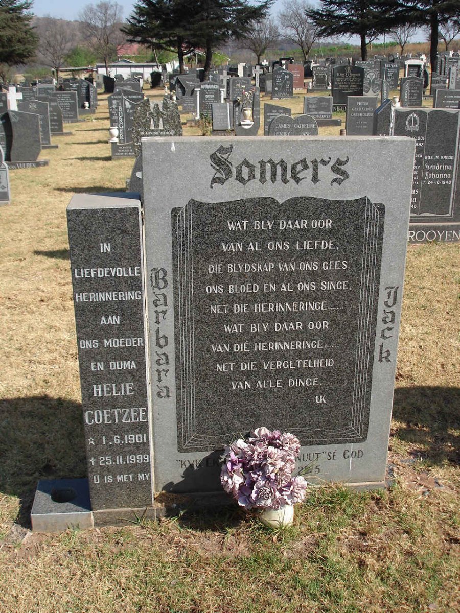 SOMERS Helie nee COETZEE 1901-1999