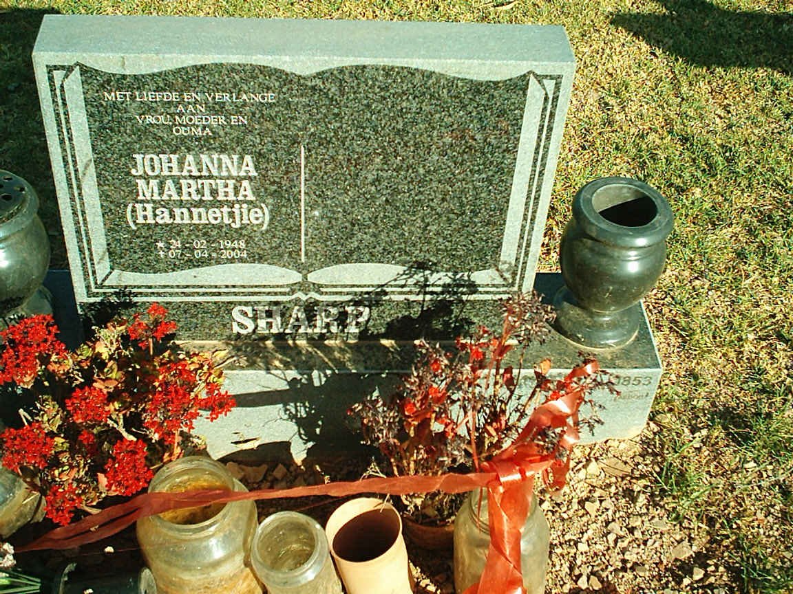 SHARP Johanna Martha 1948-2004