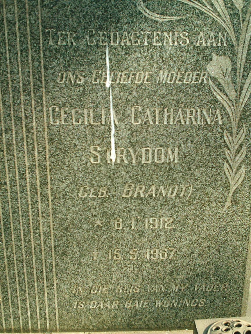 STRYDOM Cecilia Catharina nee BRANDT 1912-1967
