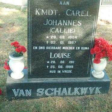 SCHALKWYK Carel Johannes, van 1904-1987 &amp; Louise 1911-1999