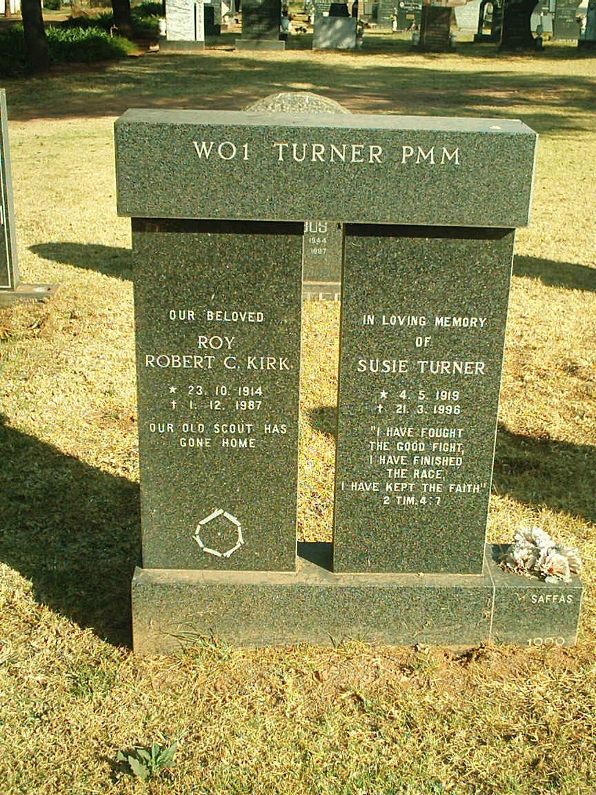 TURNER Roy Robert C. Kirk 1914-1987 &amp; Susie 1919-1996