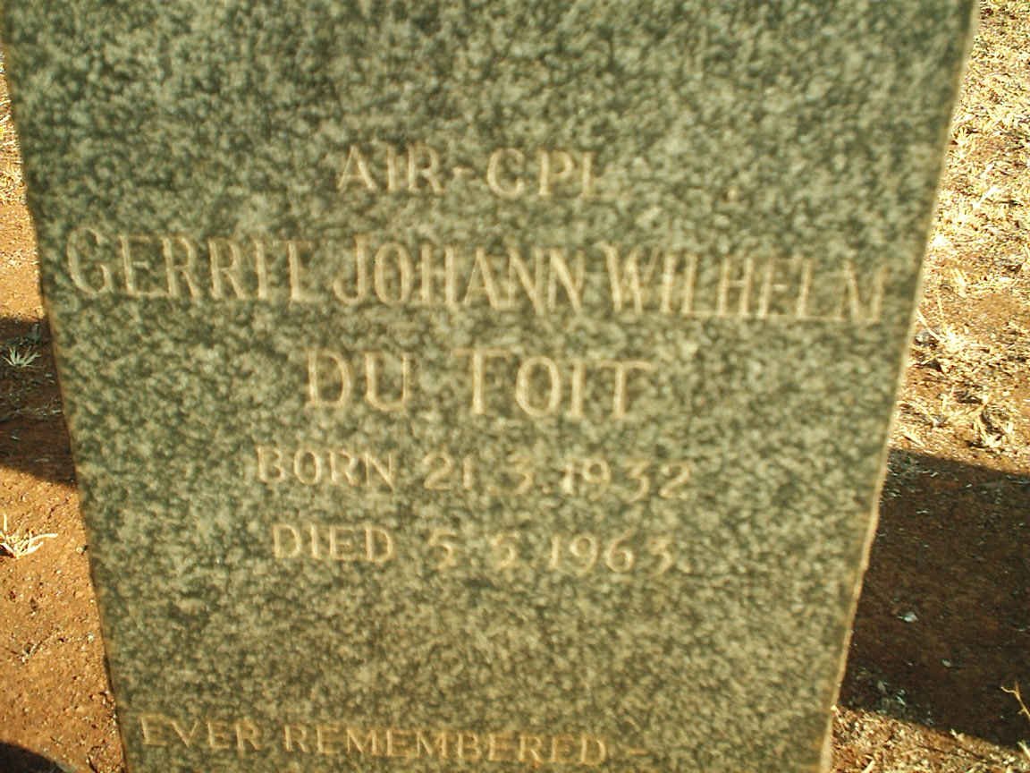 TOIT Gerrit Johann Wilhelm, du 1932-1963