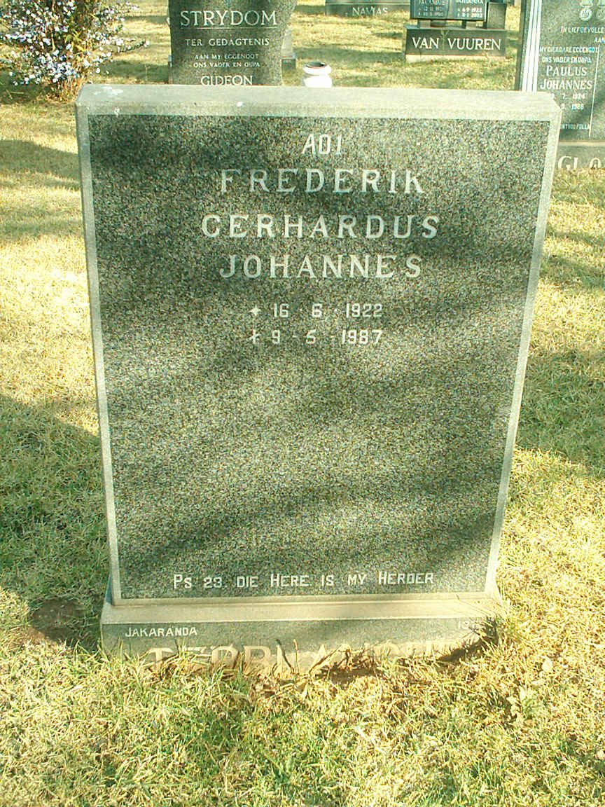 TERBLANCHE Frederik Gerhardus Johannes 1922-1987