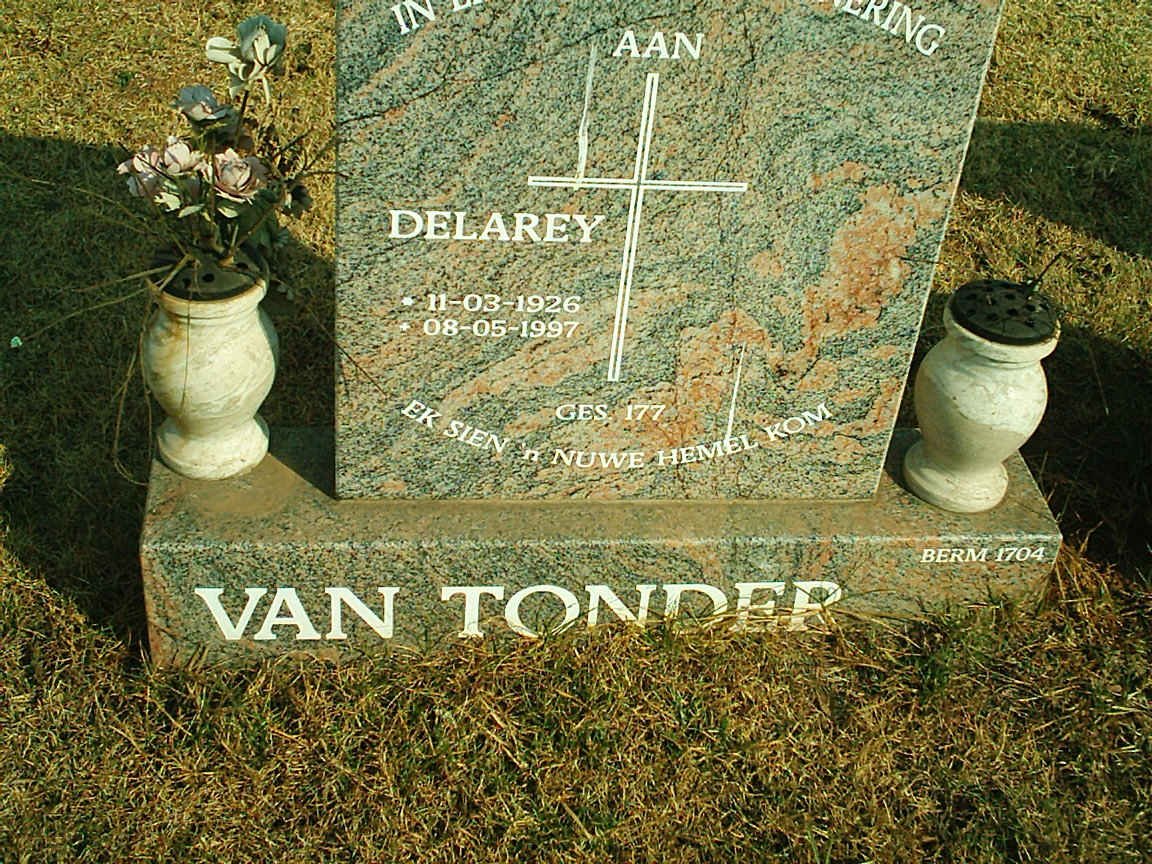 TONDER Delarey, van 1926-1997