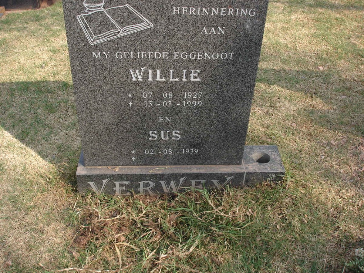 VERWEY Willie 1927-1999  &amp; Sus 1939-