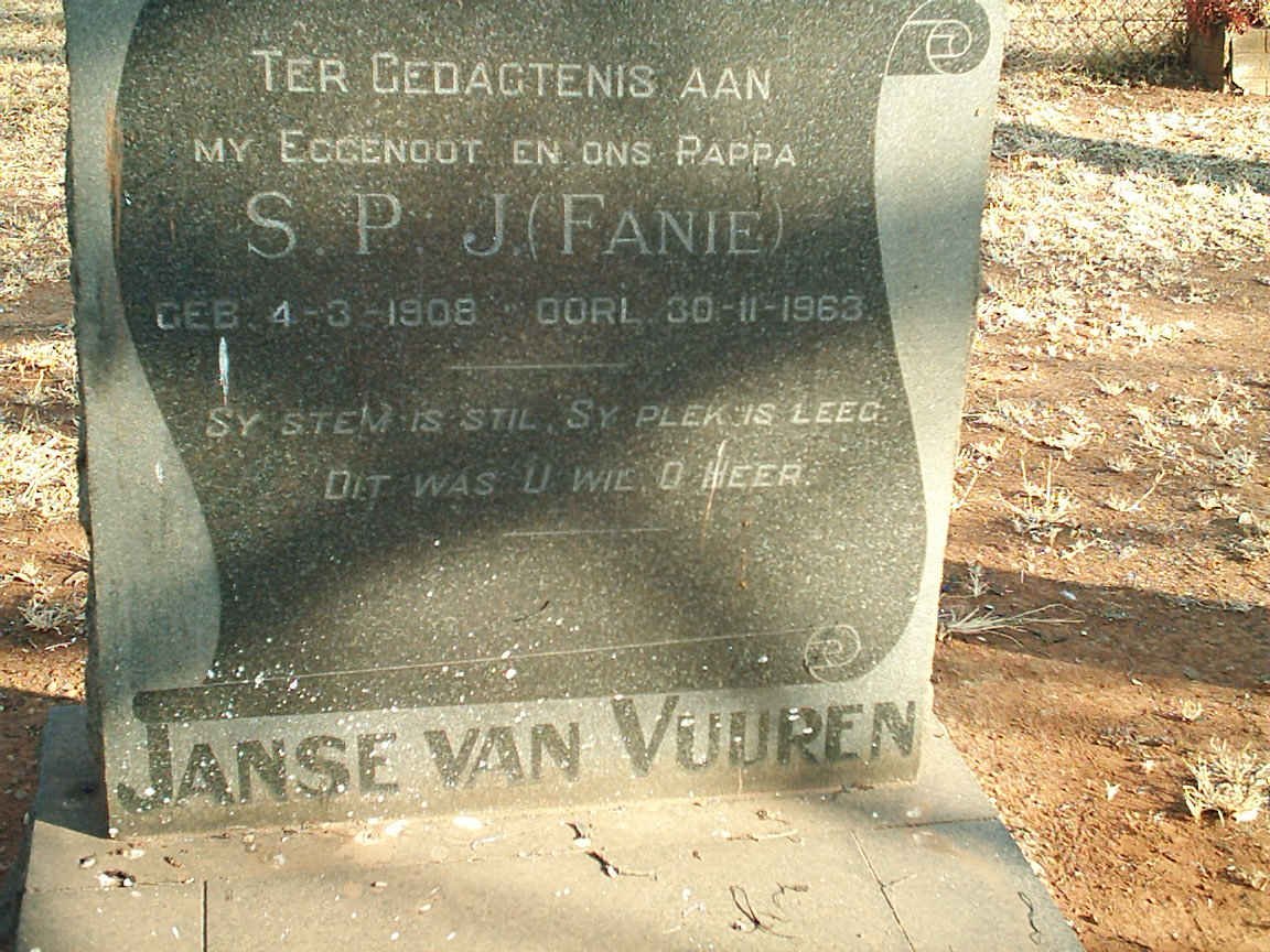 VUUREN S.P., Janse van 1908-1963