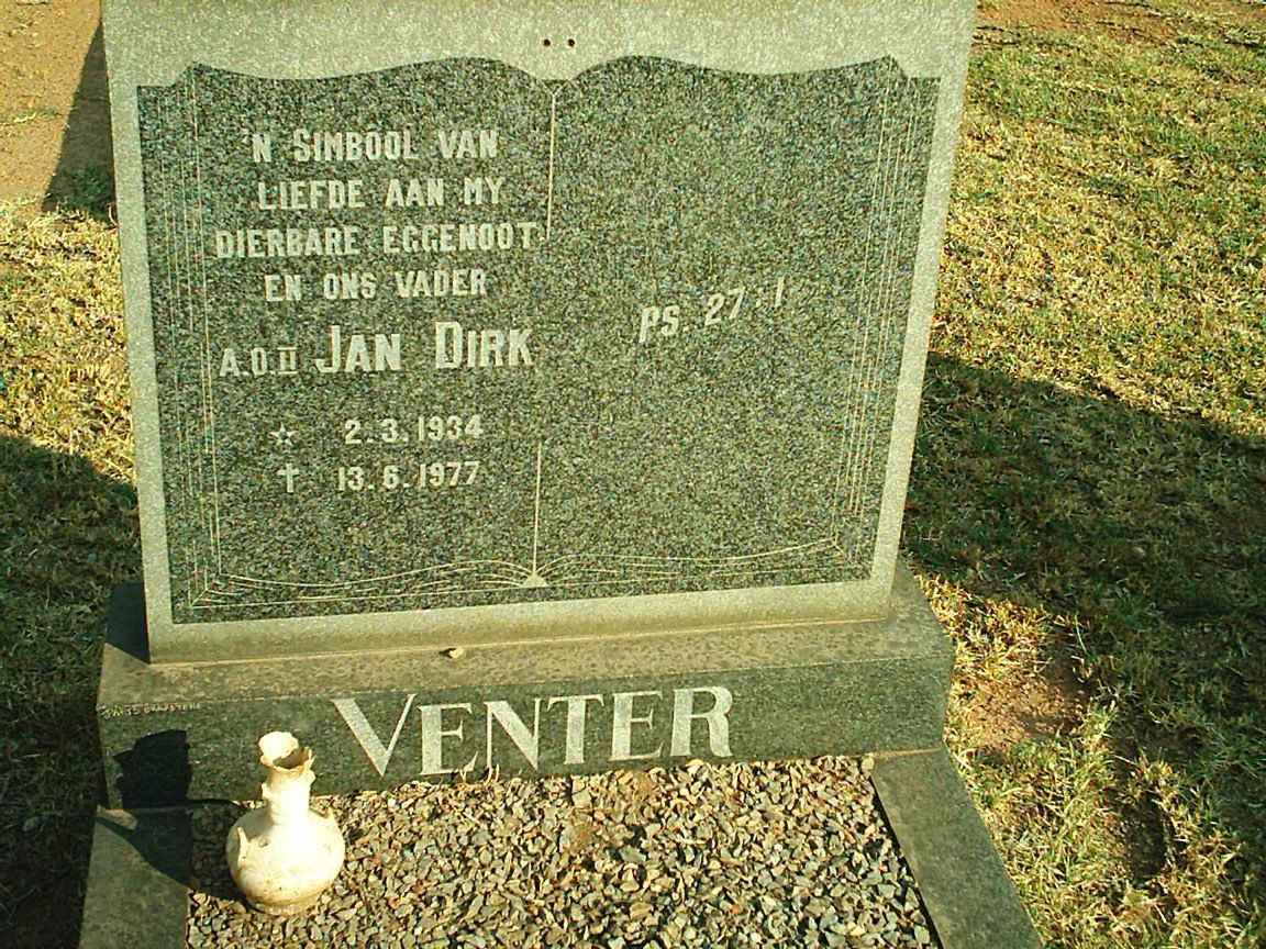 VENTER Jan Dirk 1934-1977