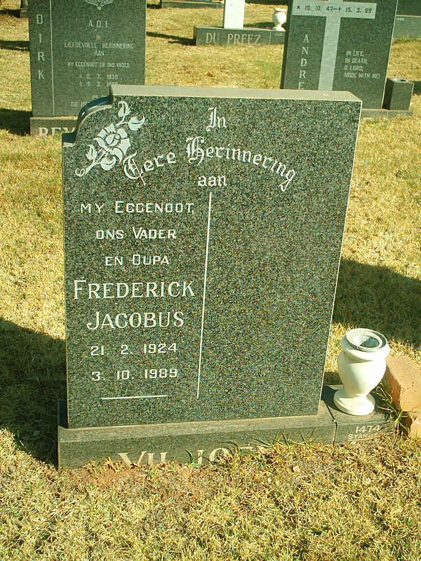 VILJOEN Frederick Jacobus 1924-1989