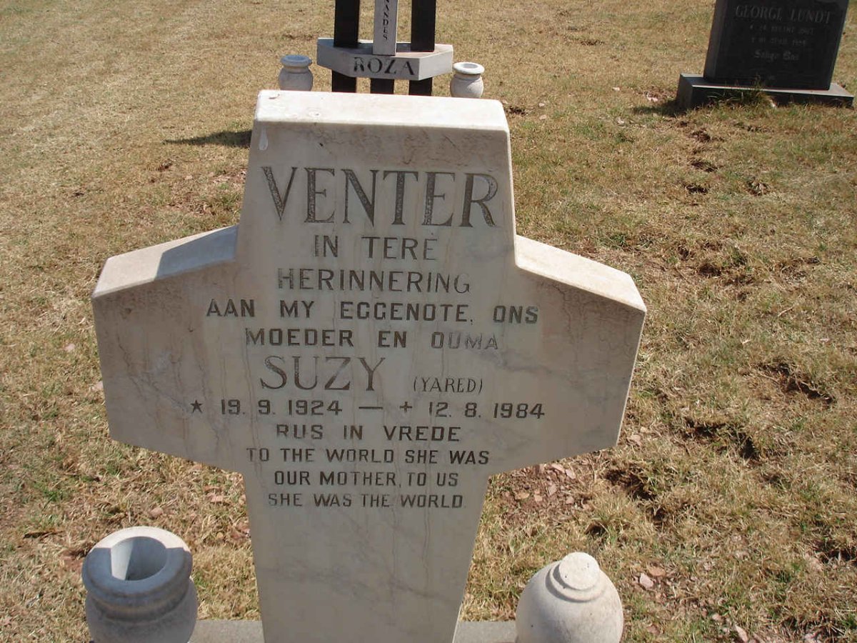 VENTER Suzy nee YARED 1924-1984