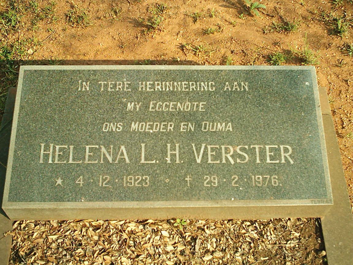 VERSTER Helena L.H. 1923-1976