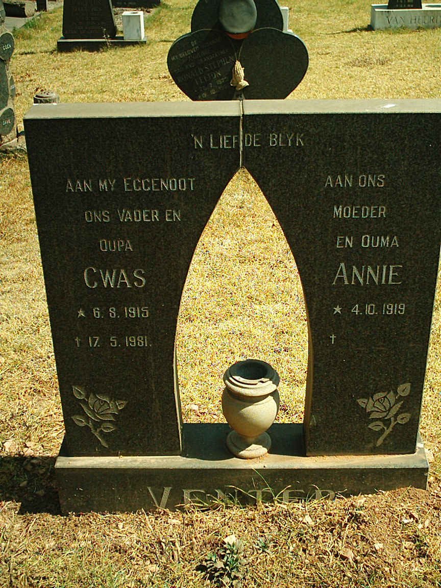 VENTER Cwas 1915-1981 &amp; Annie 1919-