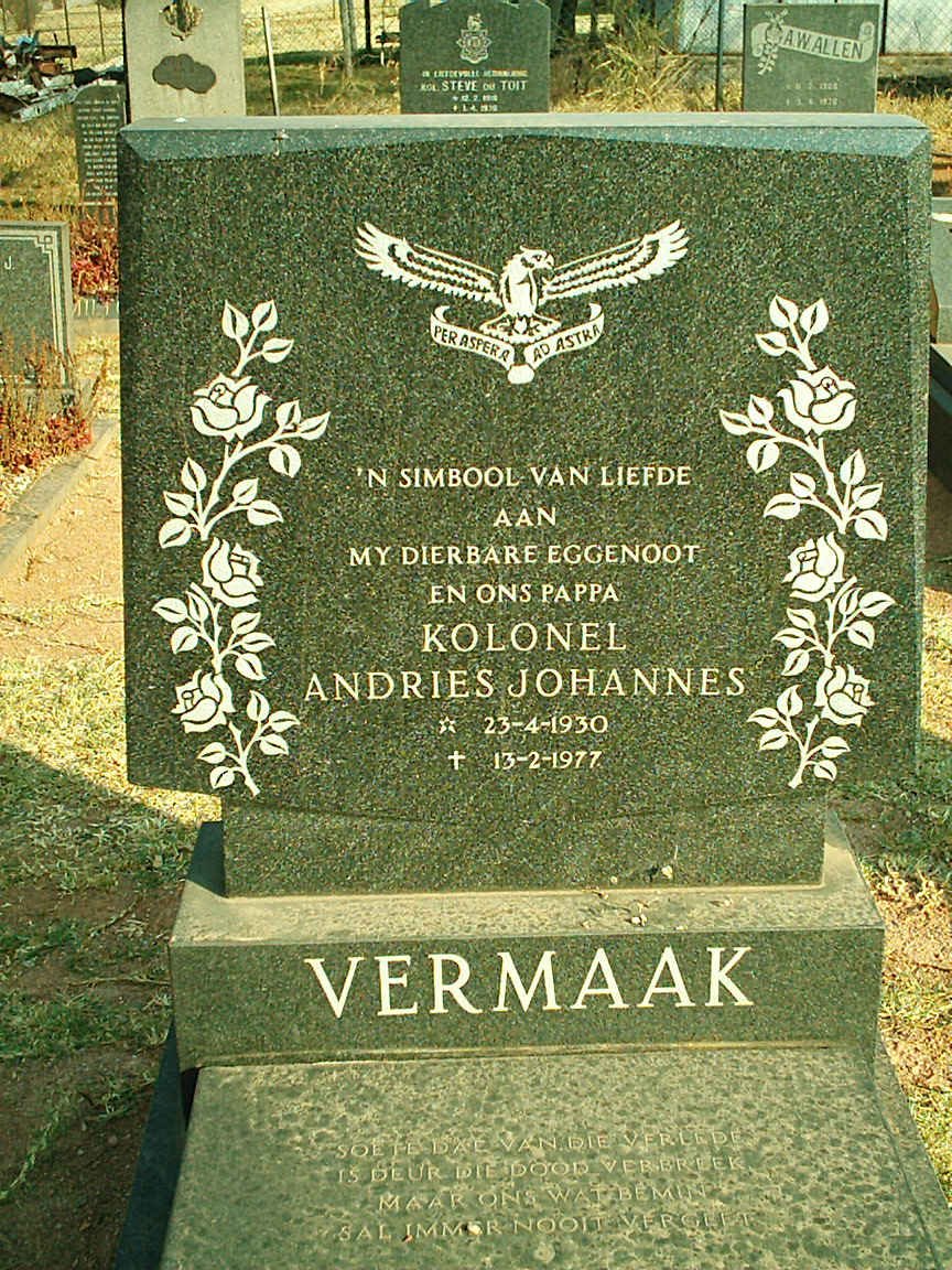 VERMAAK Andries Johannes 1930-1977