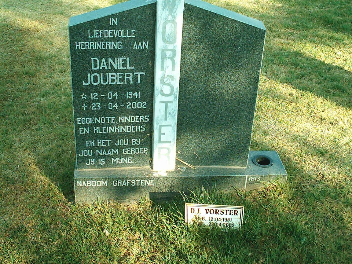 VORSTER Daniel Joubert 1941-2002