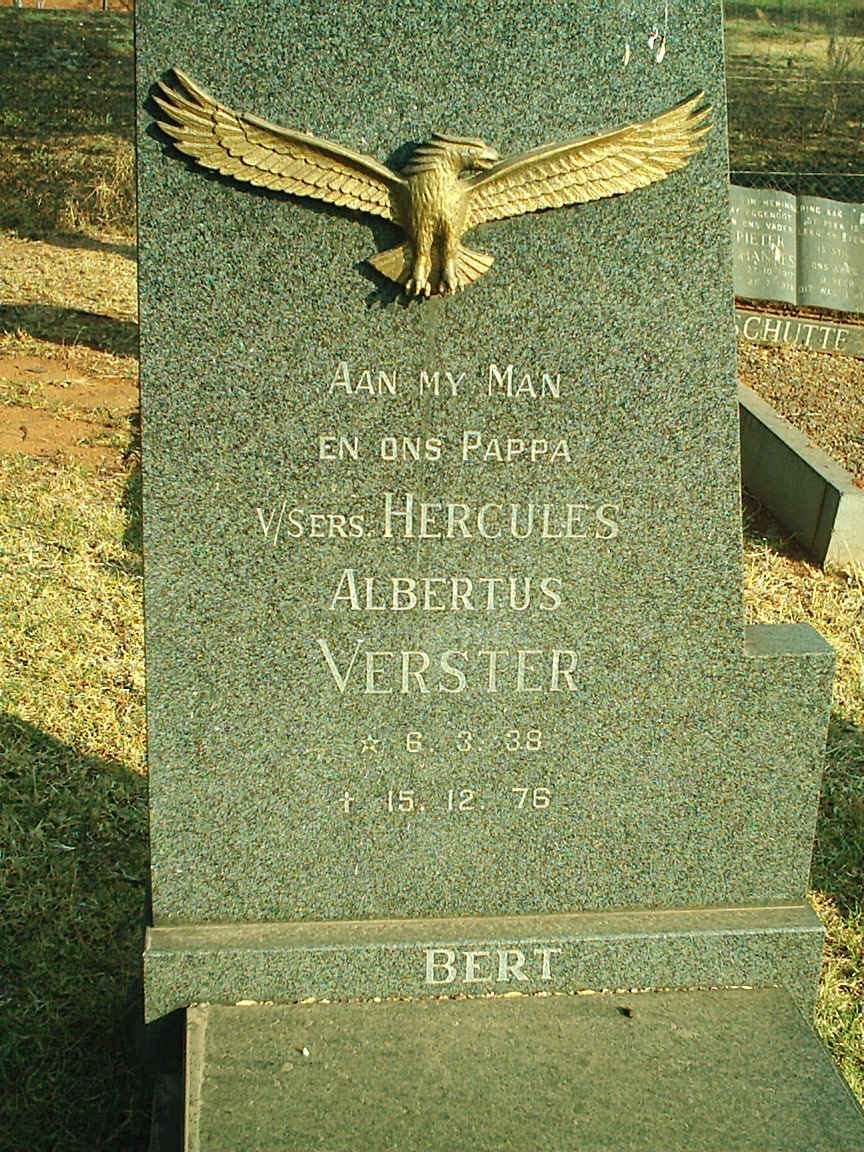 VERSTER Hercules Albertus 1938-1976