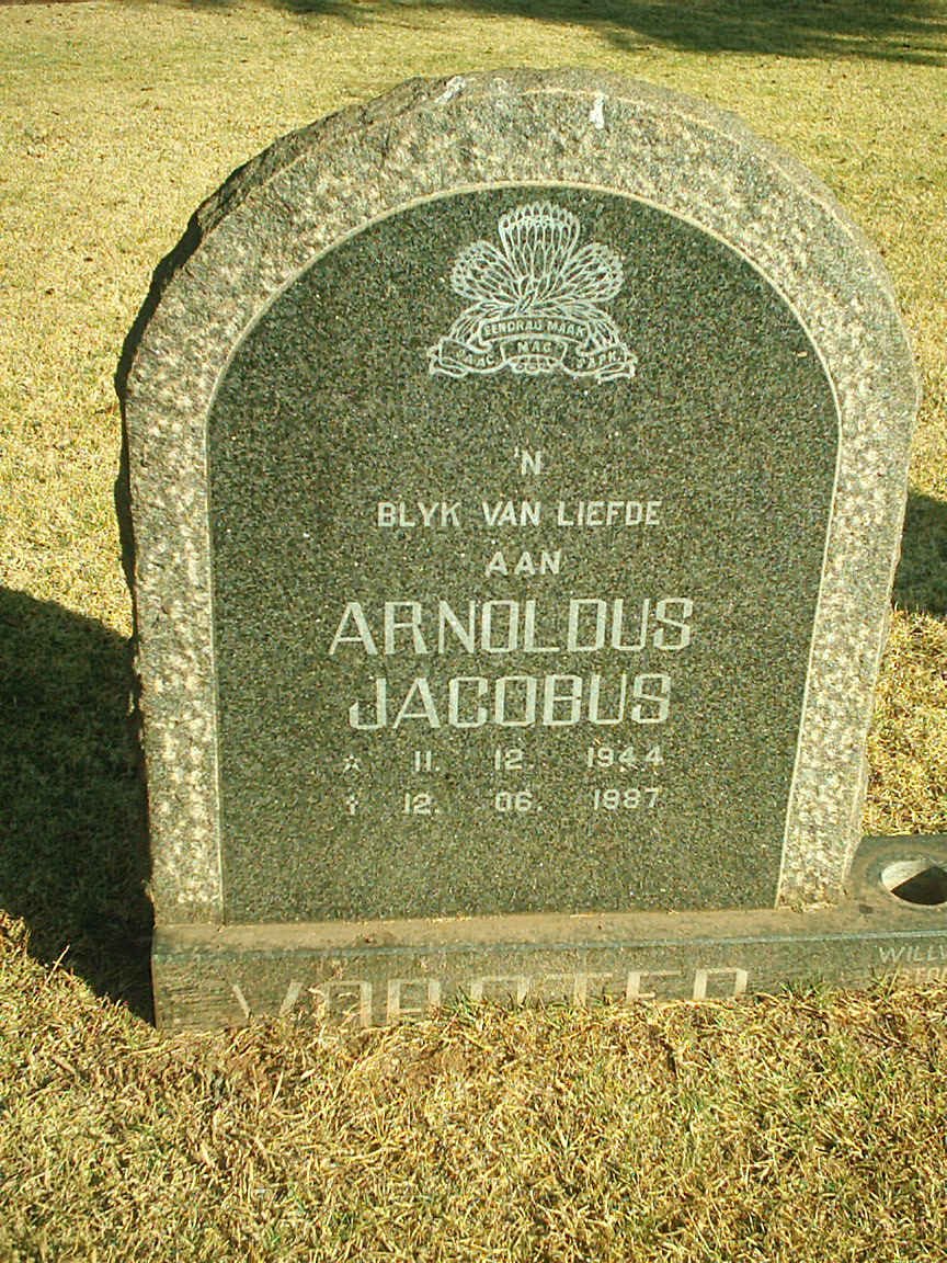 VORSTER Arnoldus Jacobus 1944-1987