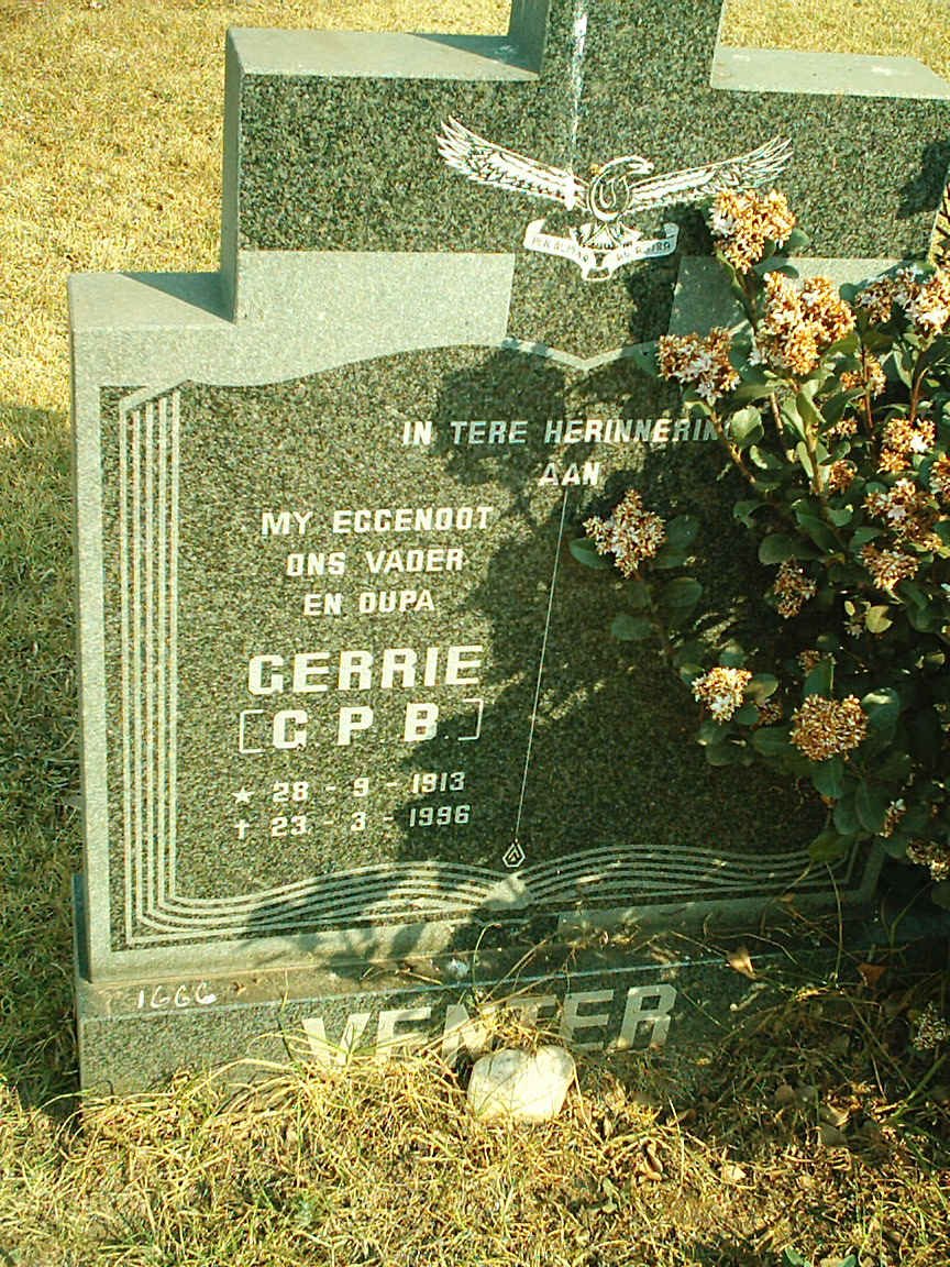 VENTER G.P.B. 1913-1996