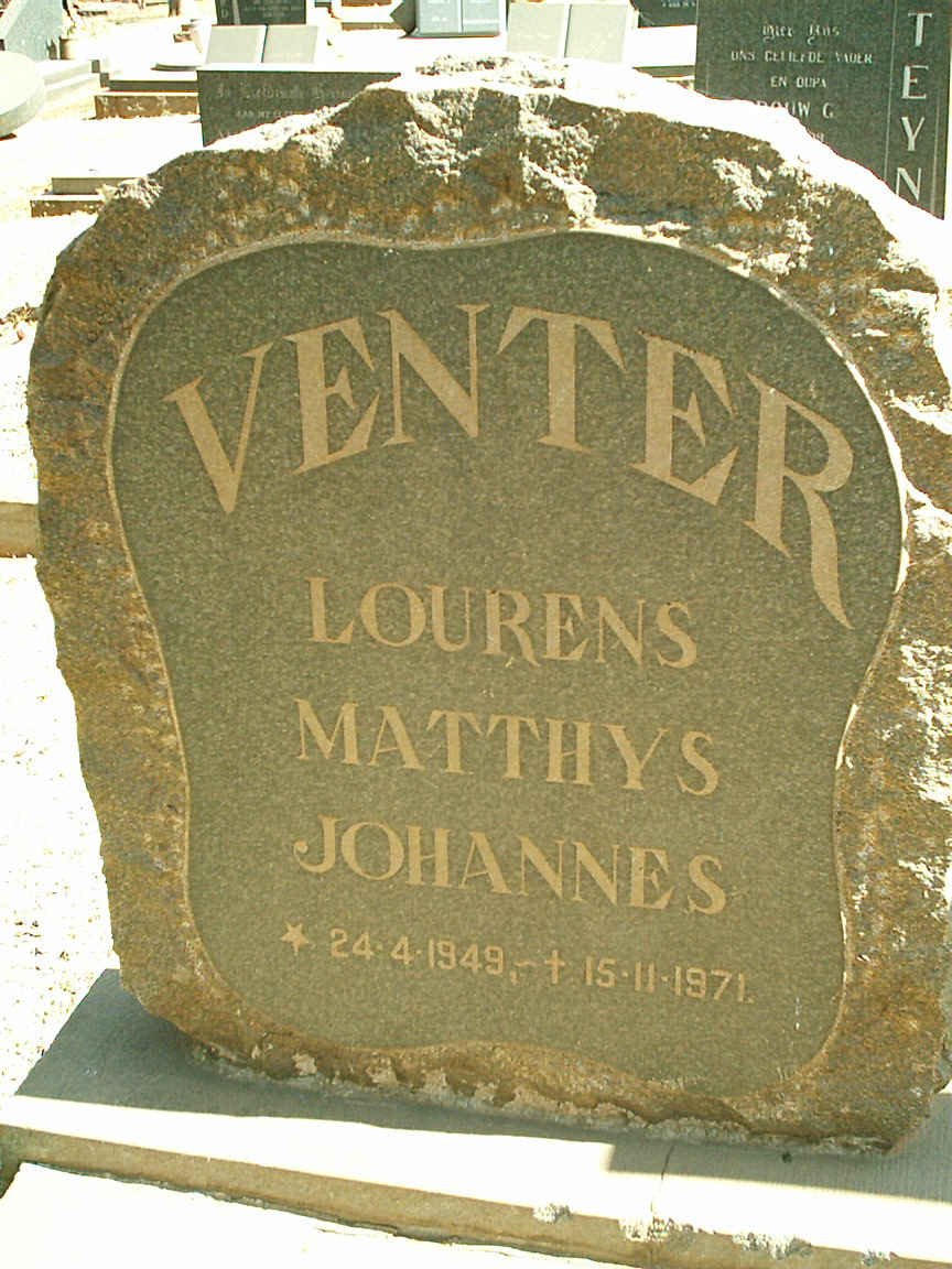 VENTER Lourens Matthys Johannes 1949-1971