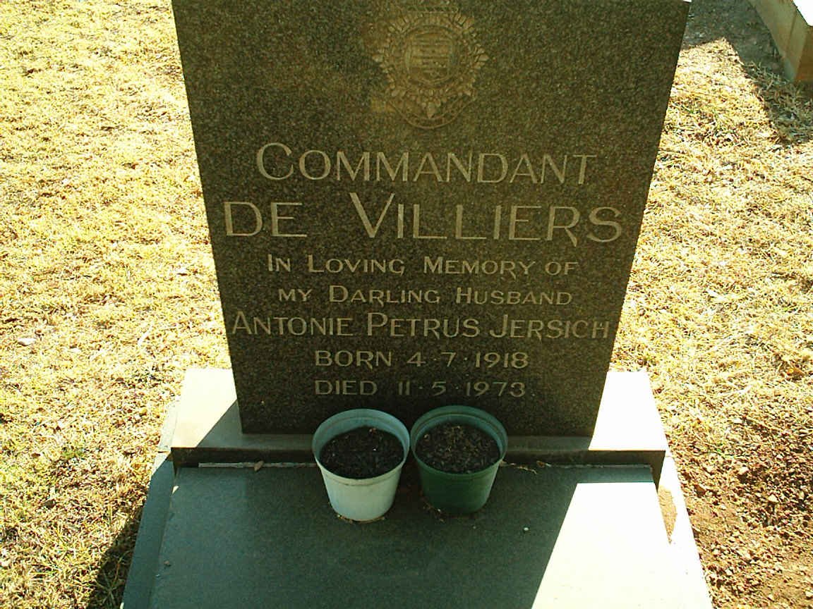 VILLIERS Antonie Petrus Jersich, de 1918-1973