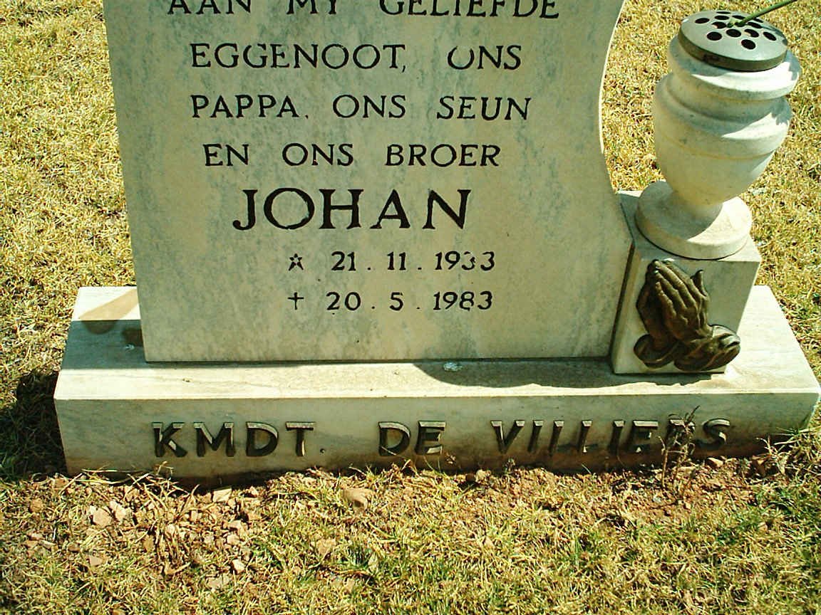 VILLIERS Johan, de 1933-1983