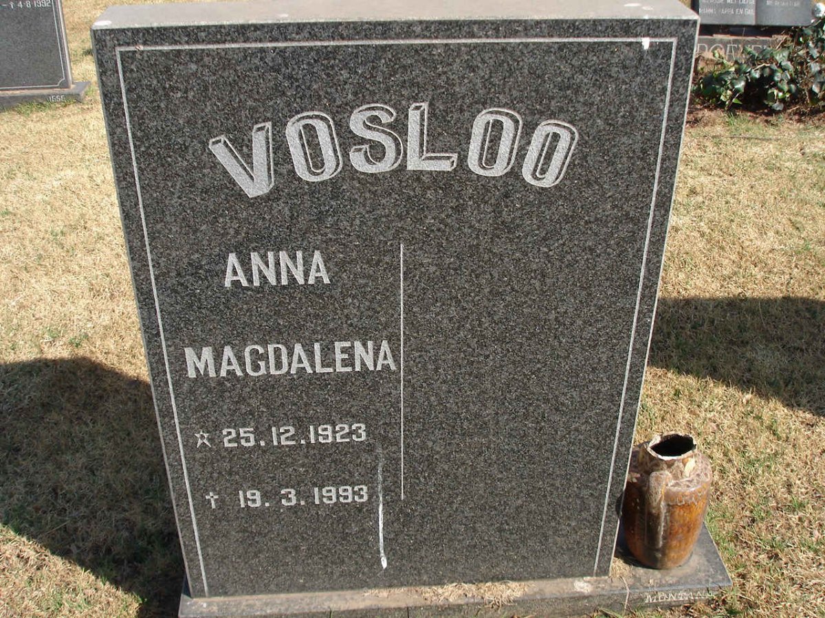 VOSLOO Anna Magdalena 1923-1993