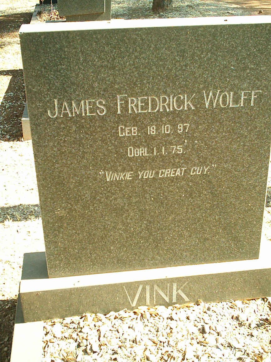 VINK James Fredrick Wolff 1897-1975