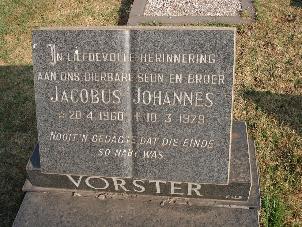 VORSTER Jacobus Johannes 1960-1979