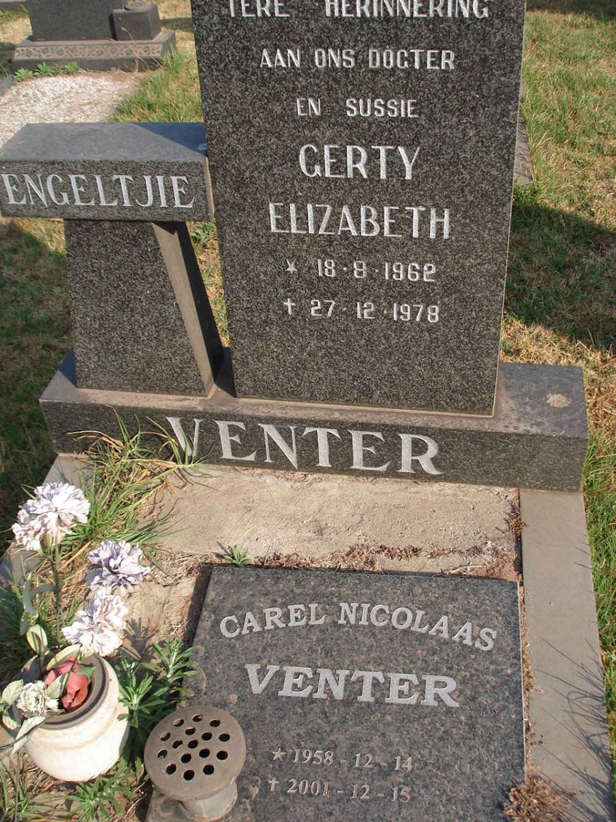 VENTER Gerty Elizabeth 1962-1978 :: VENTER Carel Nicolaas 1958-2001