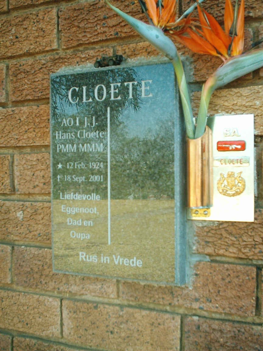 CLOETE J.J. 1924-2001