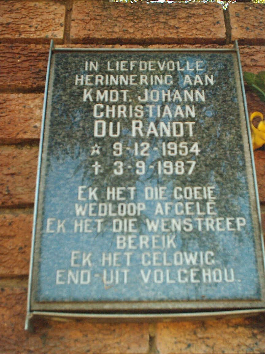 RANDT Johann Christiaan, du 1954-1987