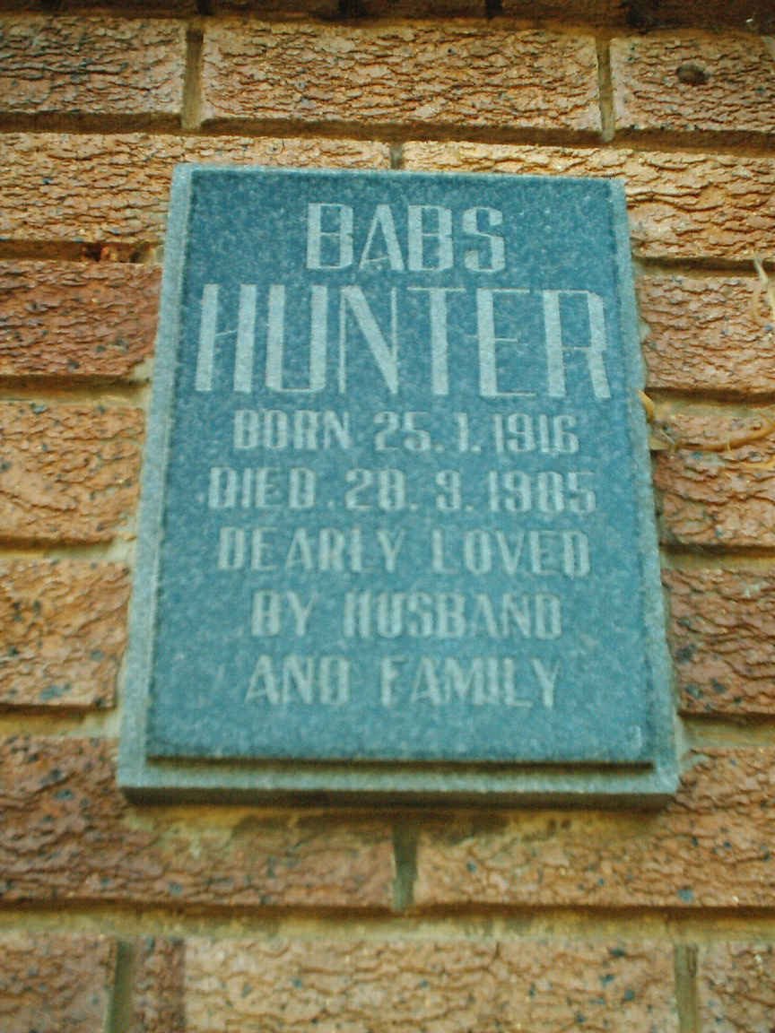 HUNTER Babs 1916-1985