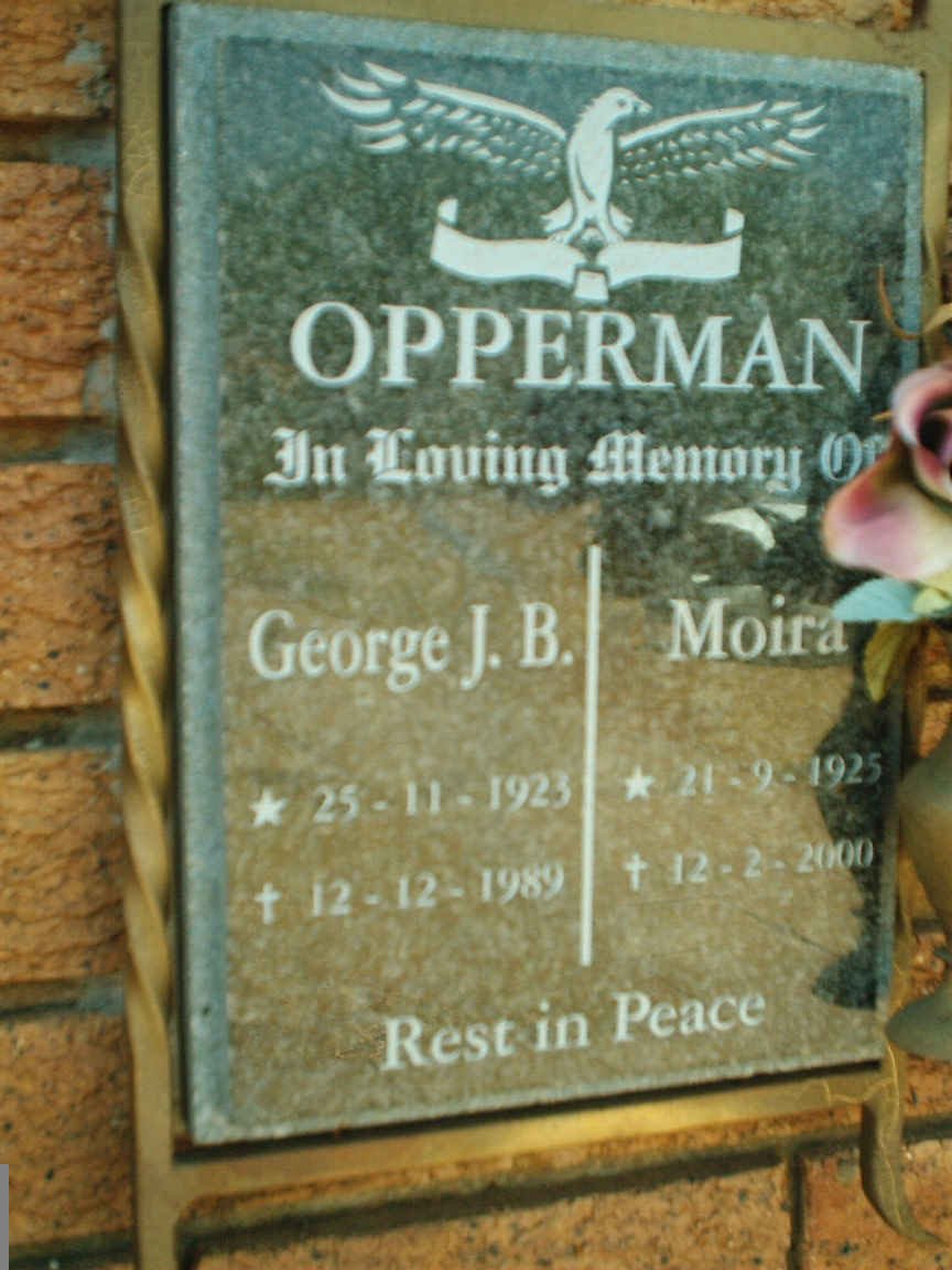 OPPERMAN George J.B. 1923-1989 &amp; Moira 1925-2000