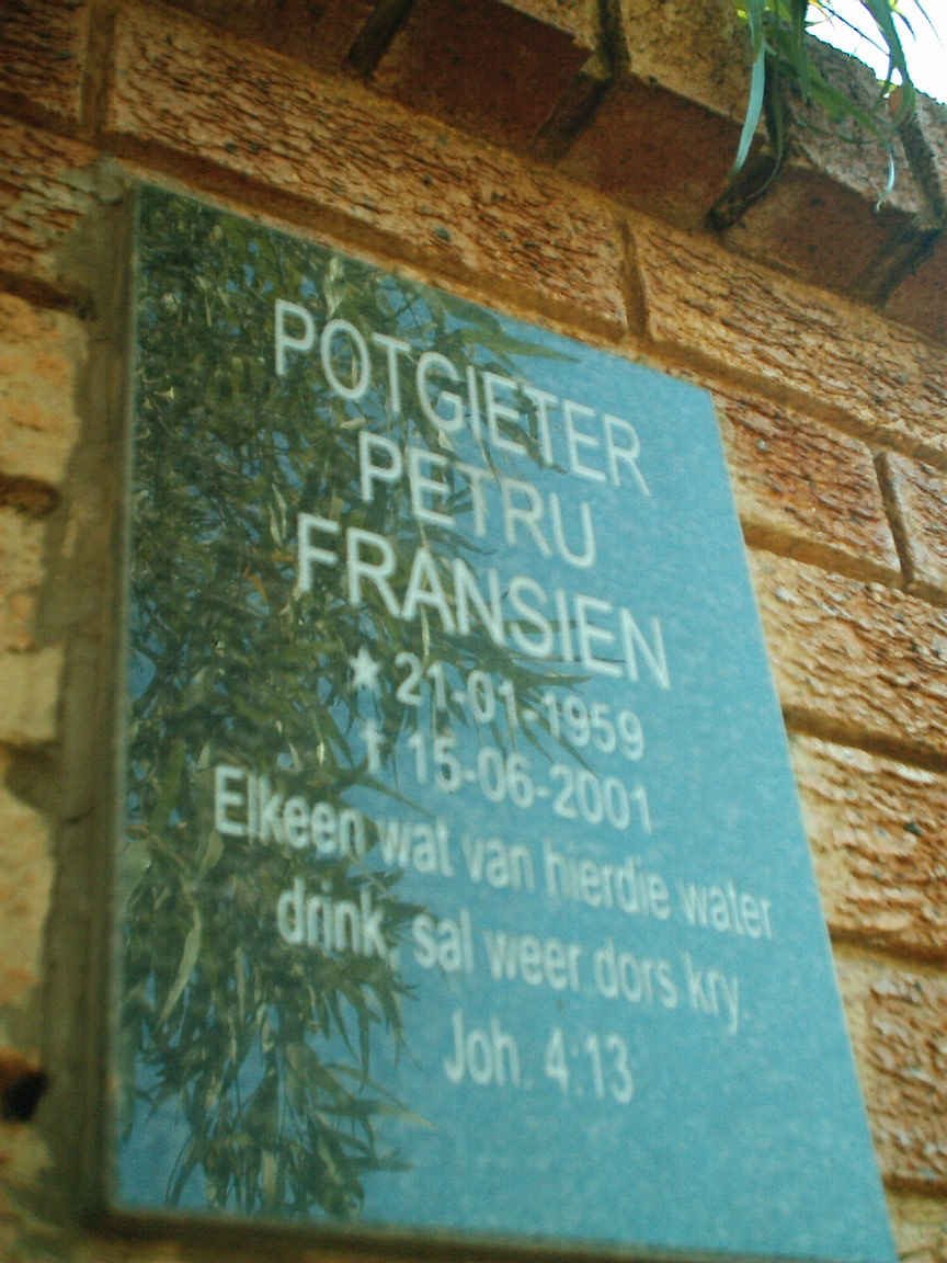 POTGIETER Petru Fransien 1959-2001