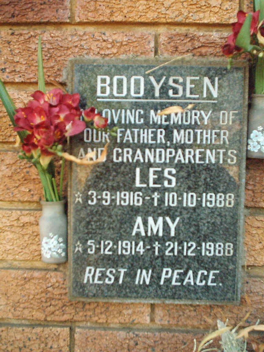BOOYSEN Les 1916-1988 &amp; Amy 1914-1988