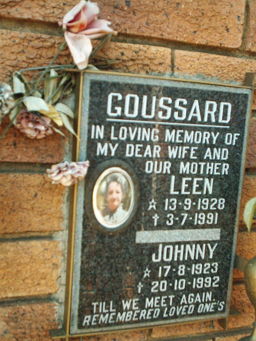 GOUSSARD Johnny 1923-1992 &amp; Leen 1928-1991
