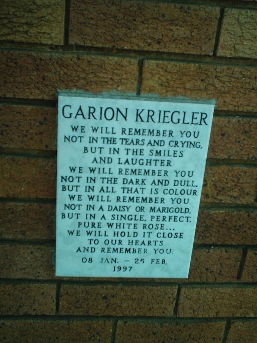 KRIEGLER Garion 1997-1997